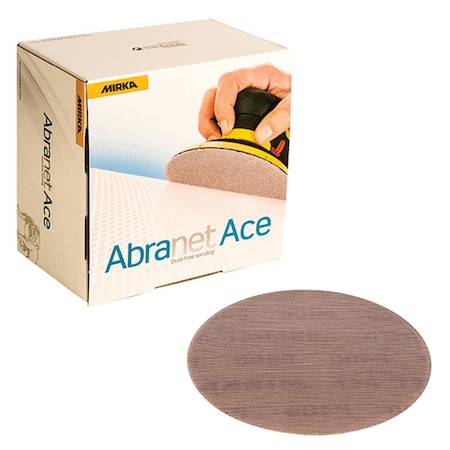 Mirka 5 in. 80 Grit Abranet Ace Mesh Grip Disc, Light Maroon MAAC.232.080
